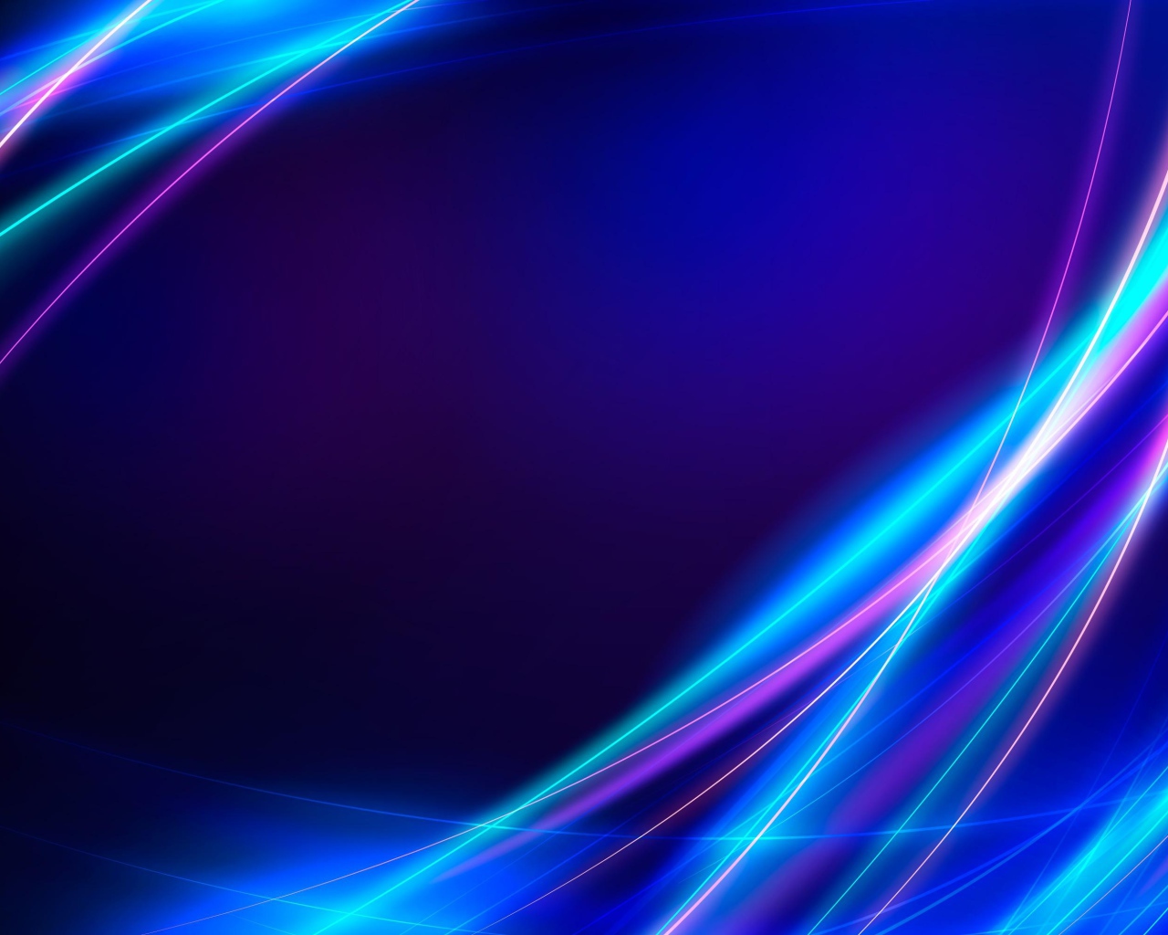 Яркие неоновые линии на синем фоне 