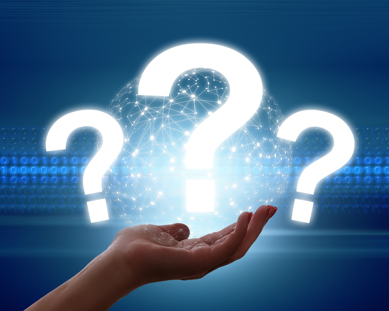 Яркие знаки вопроса на руке