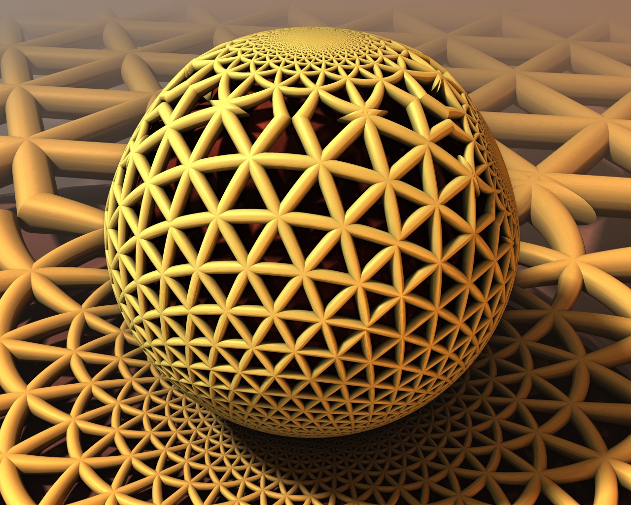 Сложная фрактальная сфера 3д графика