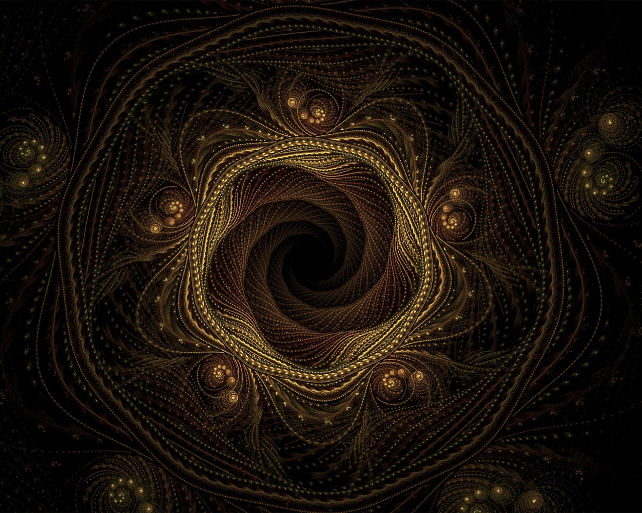 Точечный фрактальный рисунок на черном фоне