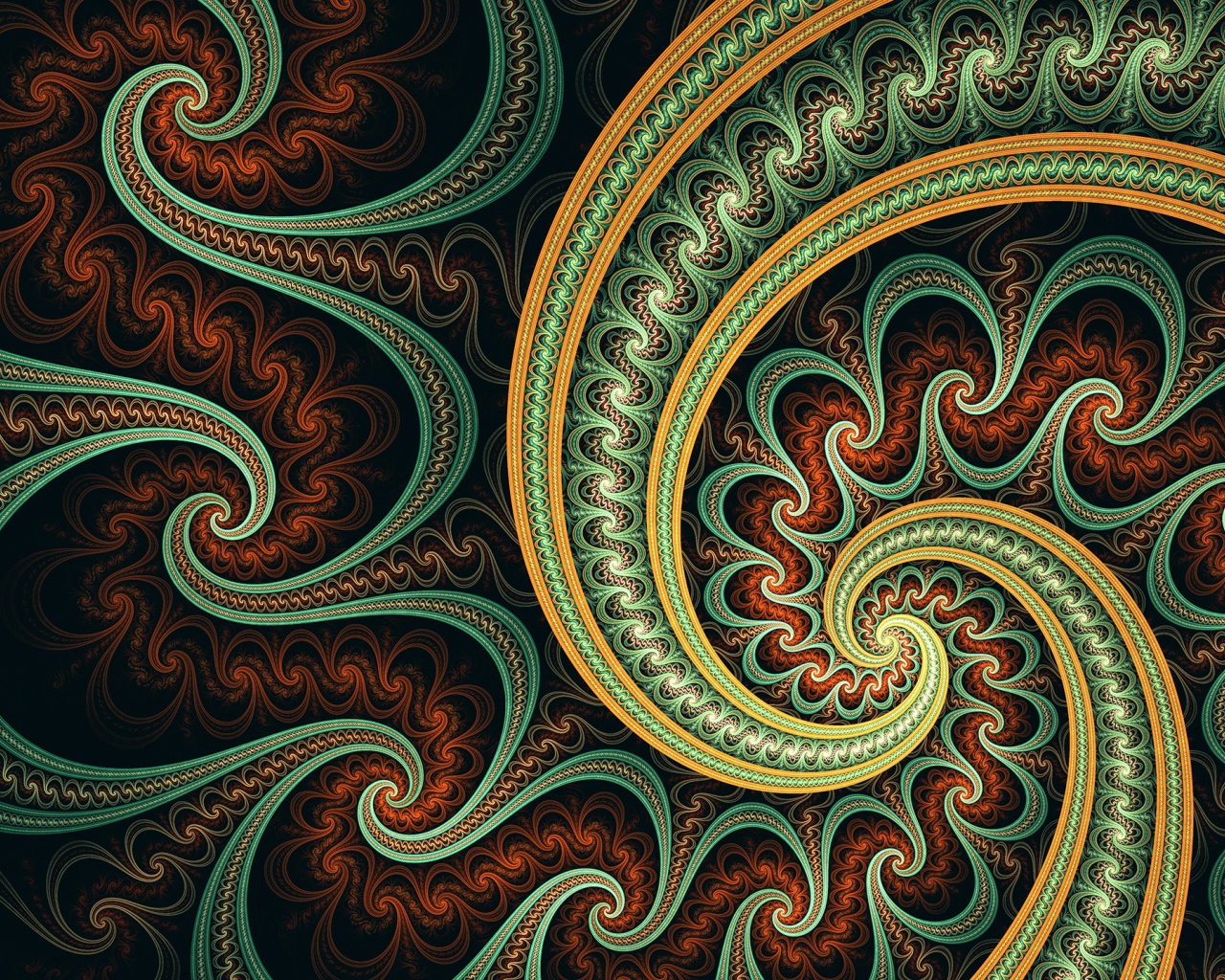 Фрактальные узоры с зигзагами 