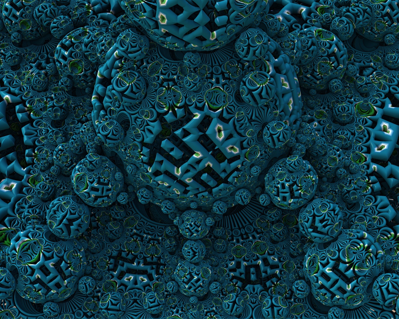 Геометрические фрактальные фигуры в необычном рисунке