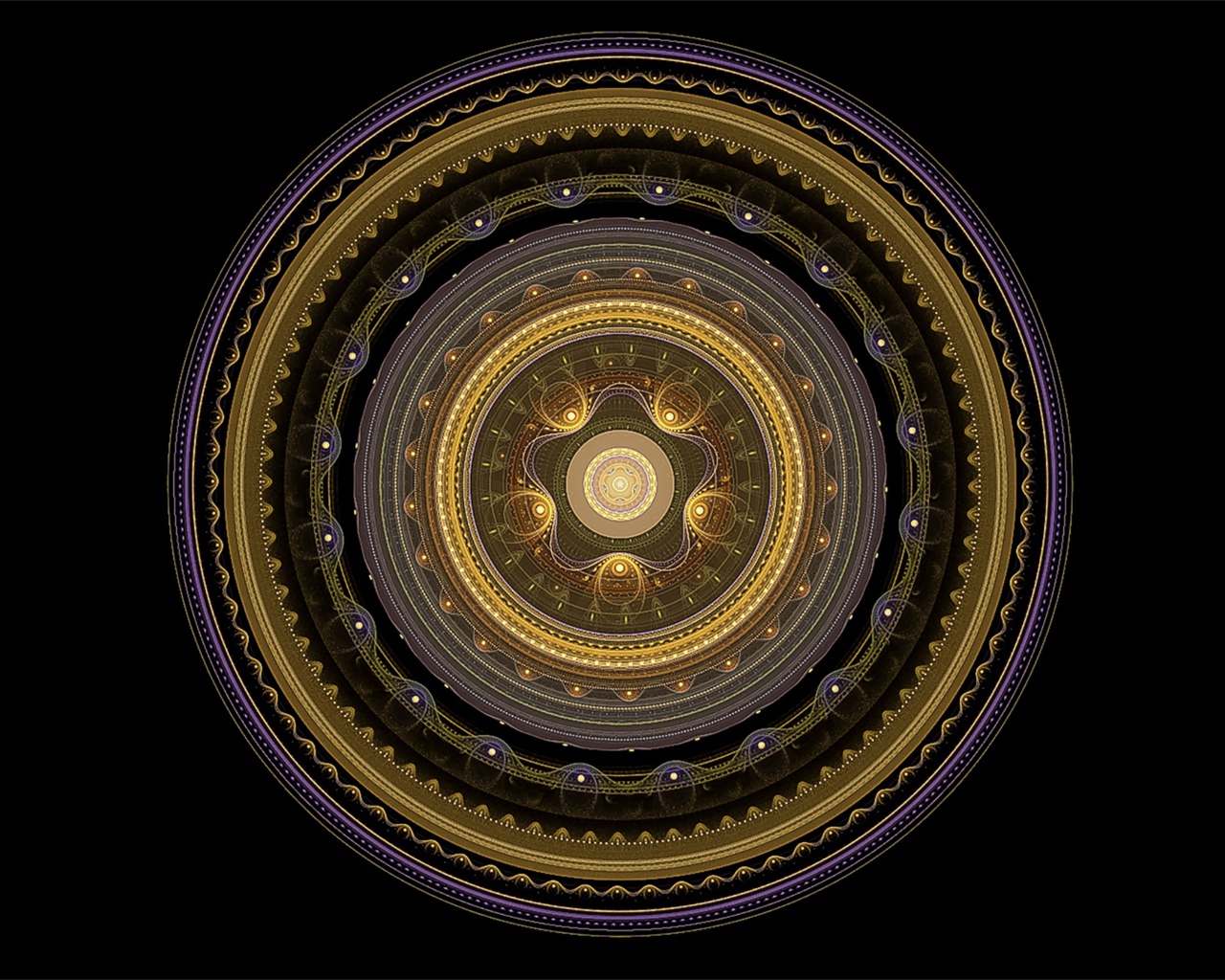 Золотой рисунок мандала на черном фоне