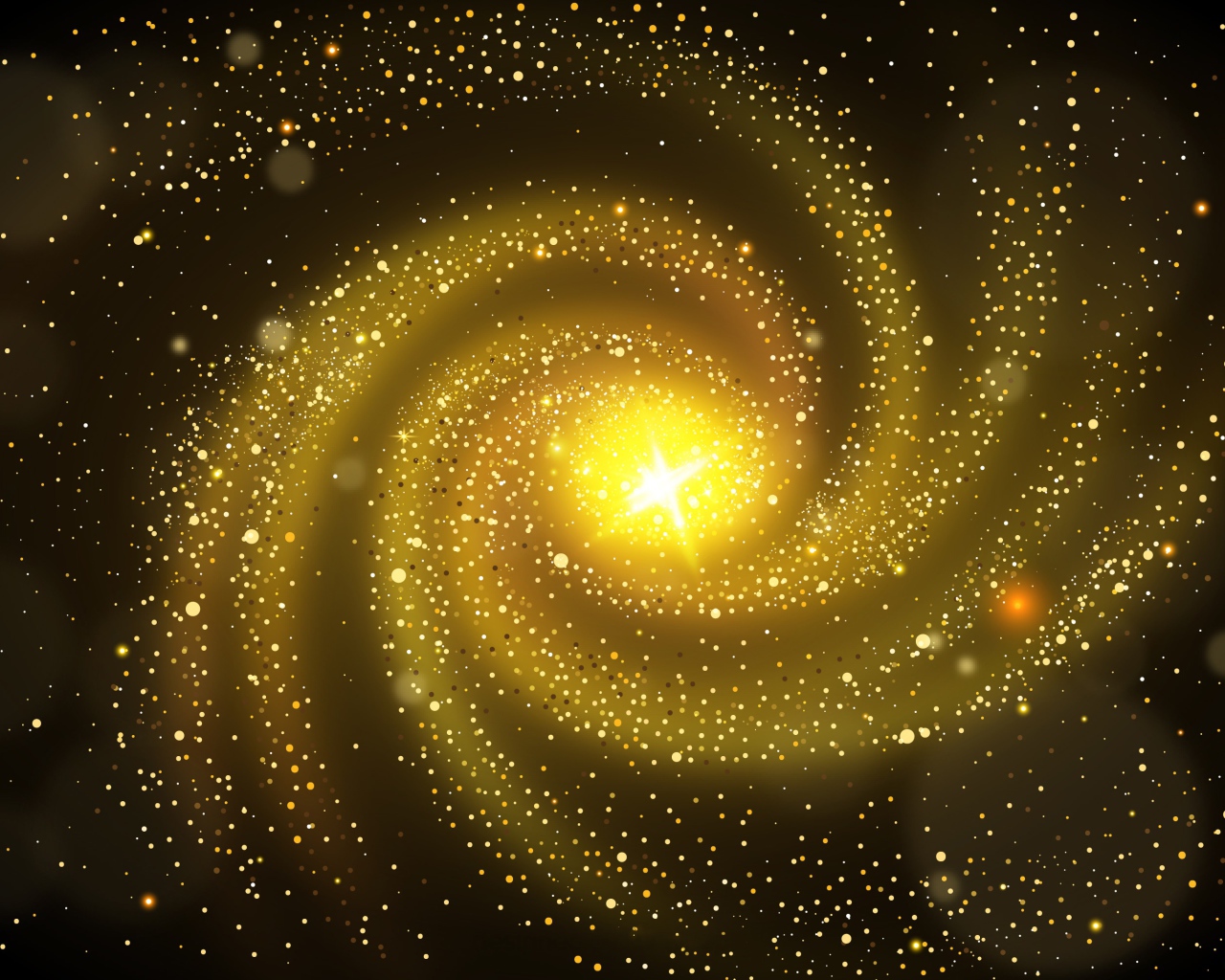 Золотая бесконечность с яркой звездой