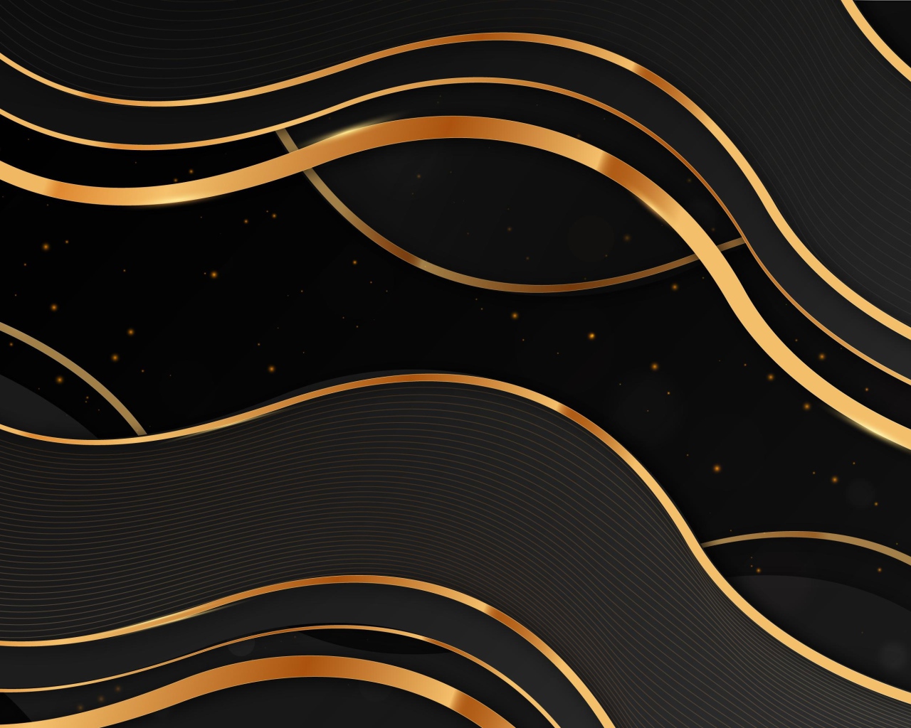 Золотые волны на черном фоне 