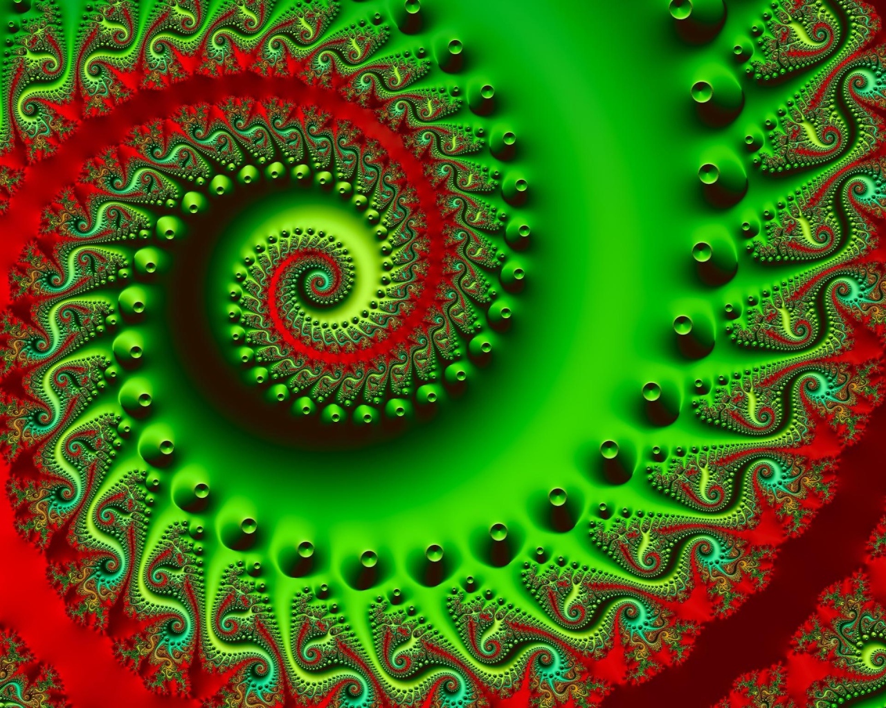 Зелено-красная абстрактная спираль 
