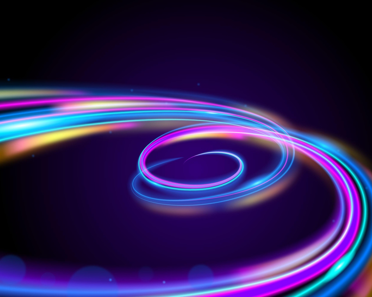 Разноцветные линии на черном фоне 