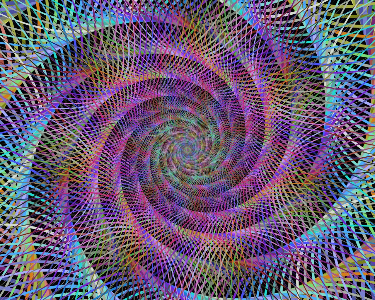 Разноцветный спиральный фрактальный рисунок