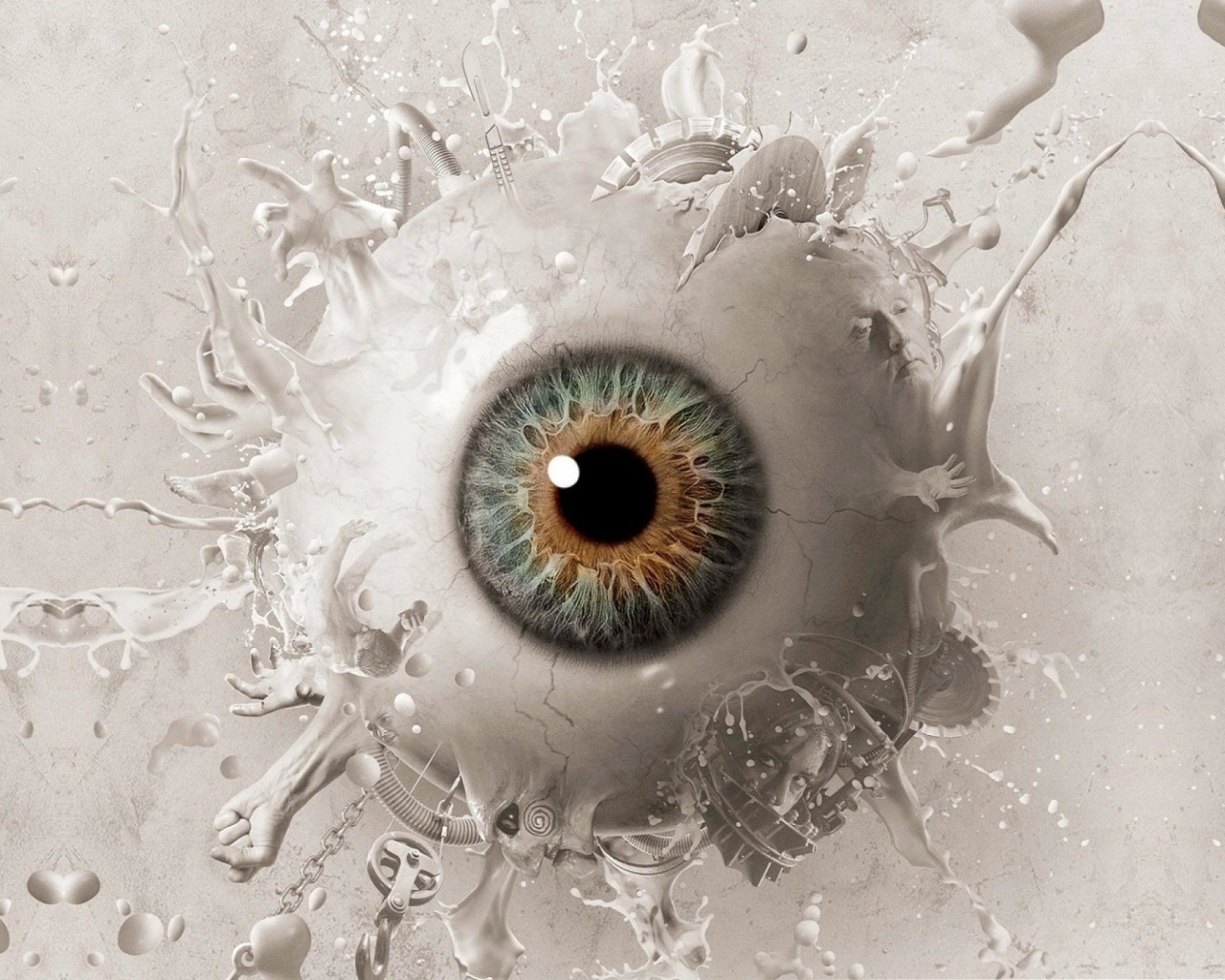 Предметы торчат с оболочки глаза 3д графика