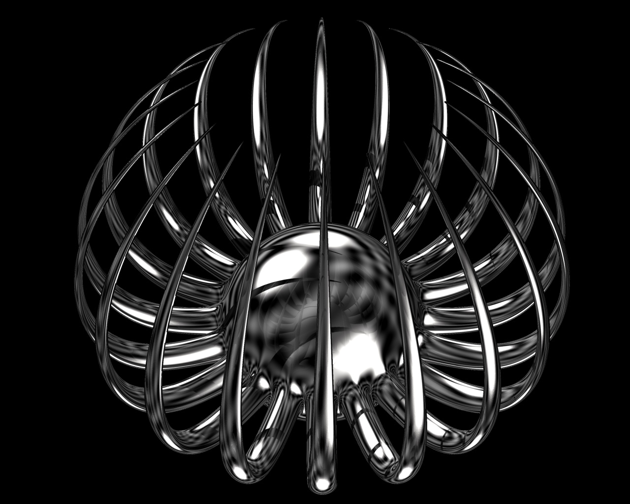 Серебряный цветок с острыми лепестками на черном фоне