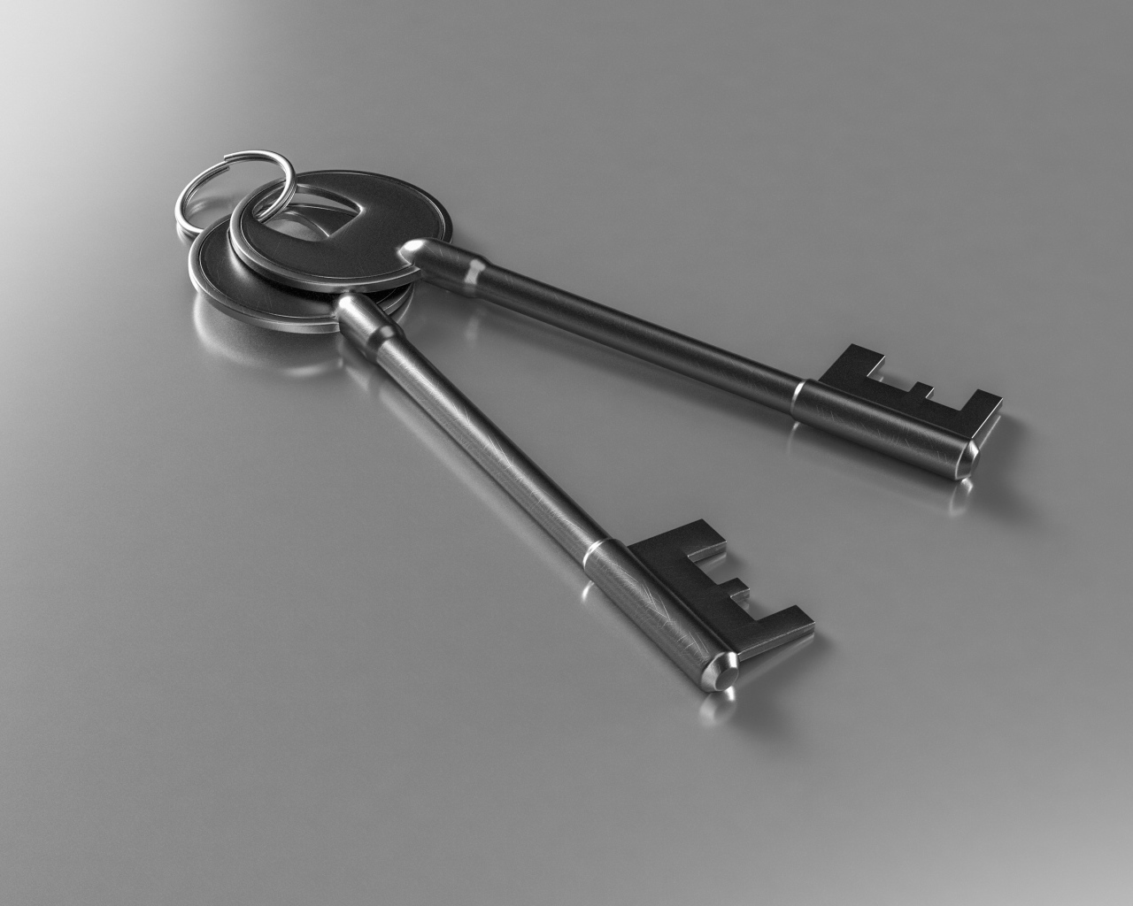 Два ключа на серой поверхности 3д графика