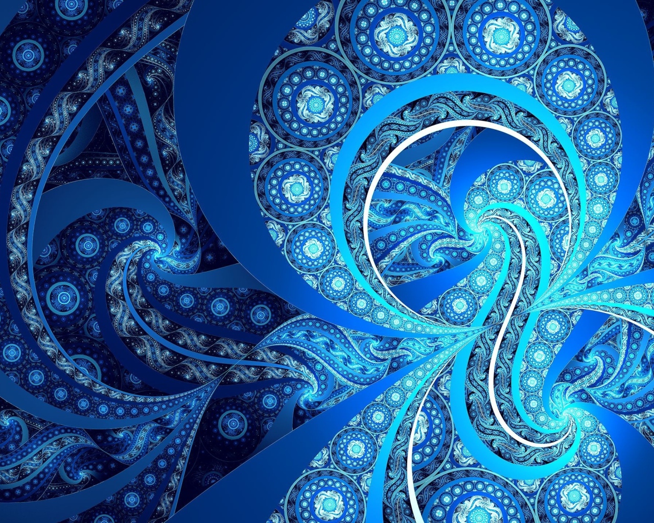 Unusual blue fractal patterns