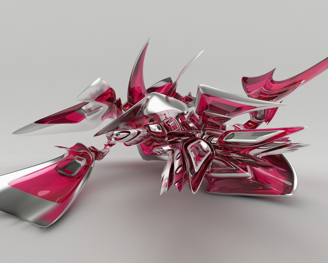 Необычный красный фрагмент на сером фоне