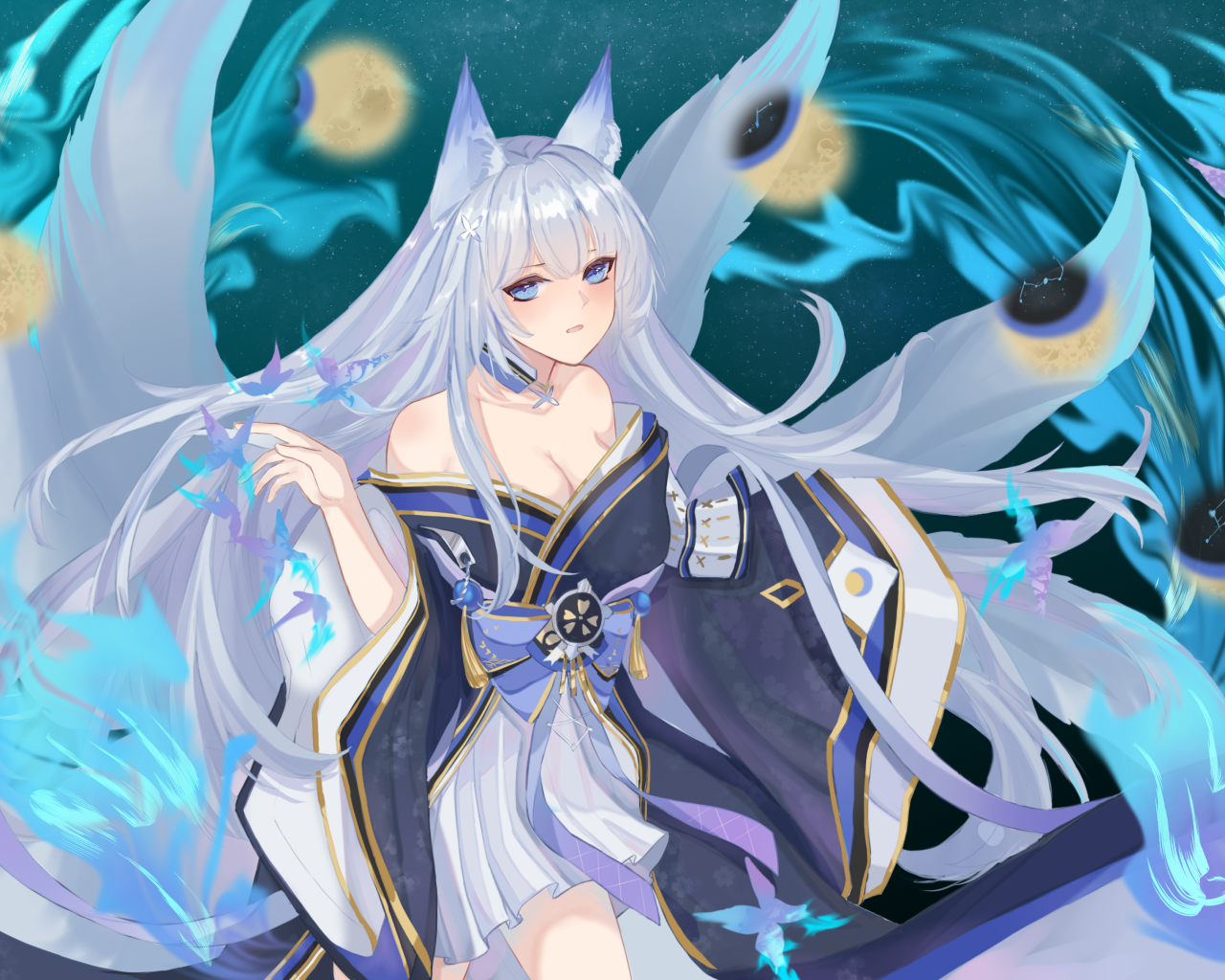 Девушка аниме Azur Lane с длинными волосами