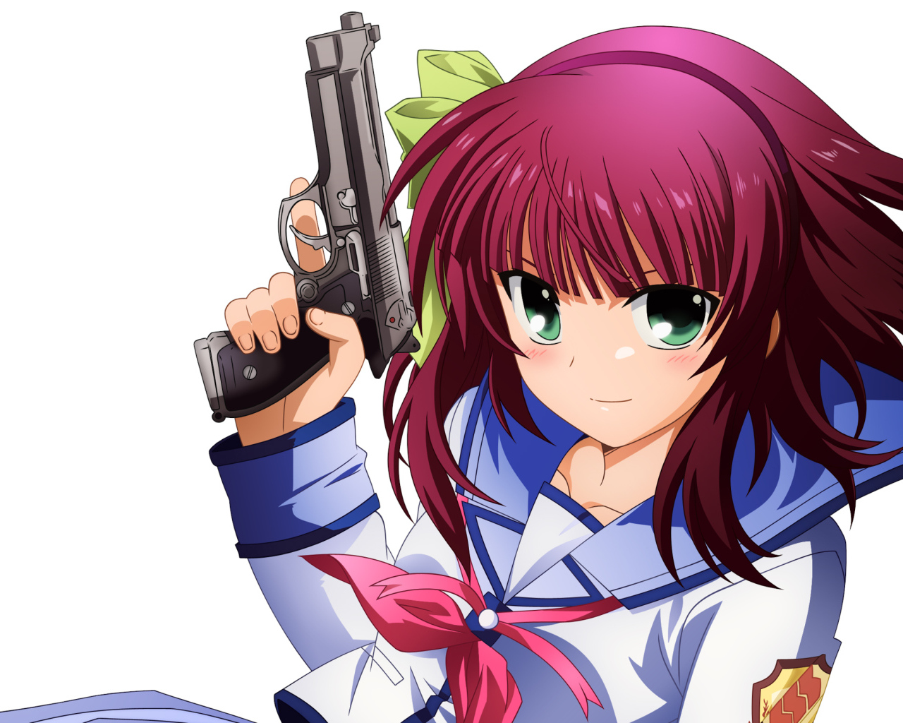 Girl with a gun in hand anime Angel Beats! Pistols