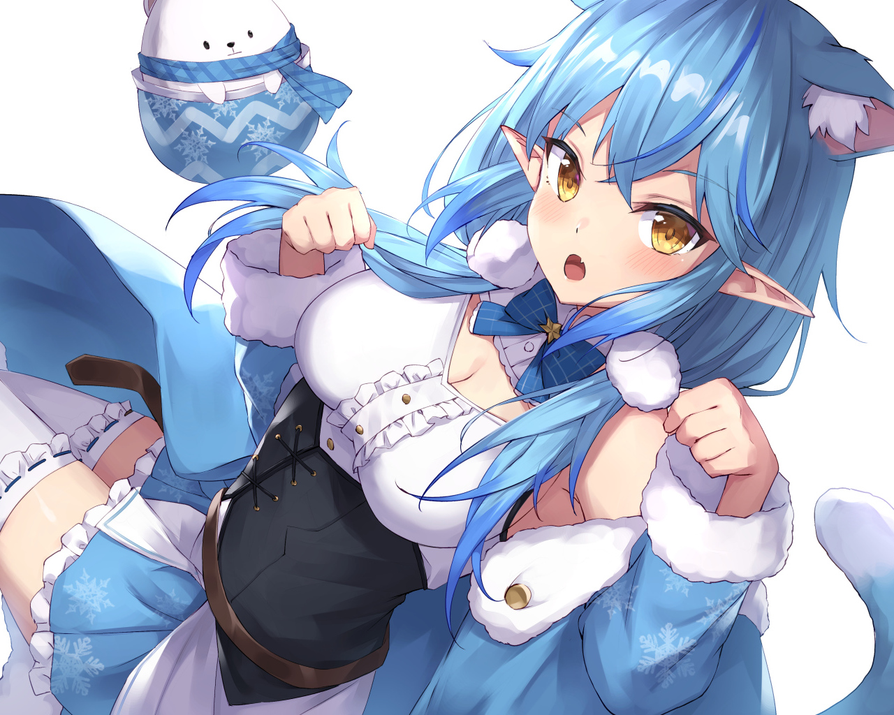 Девушка с голубыми волосами аниме  Виртуальный Ютубер