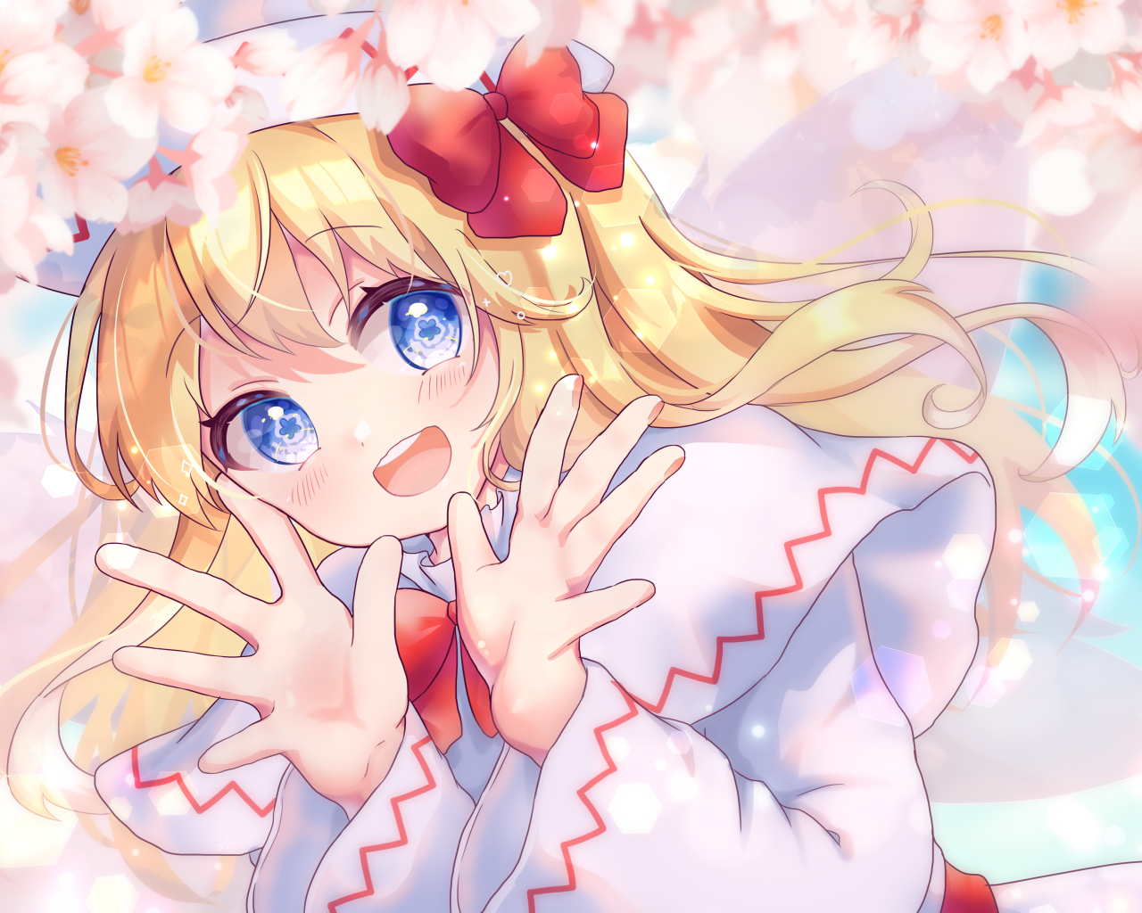 Девушка с большими голубыми глазами аниме Тохо