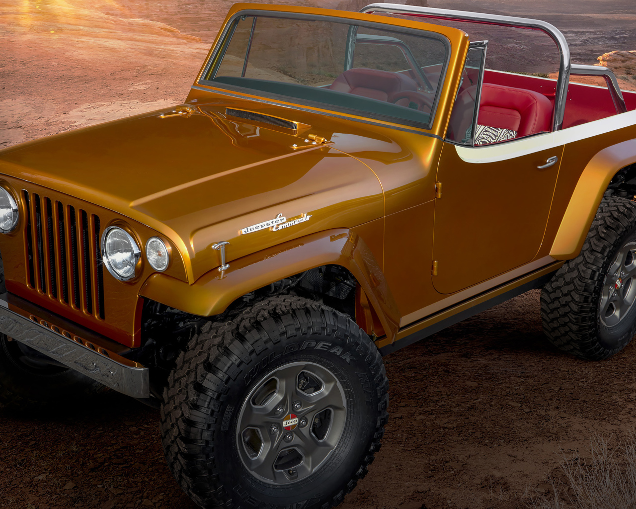 Оранжевый Jeepster Beach 2021 года 3д модель