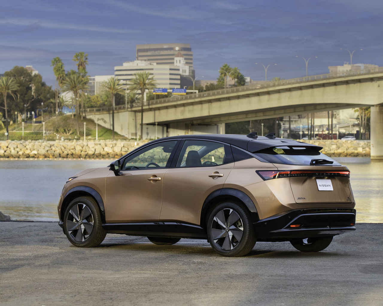 Автомобиль Nissan Ariya SL E-4orce, 2021 года вид сзади