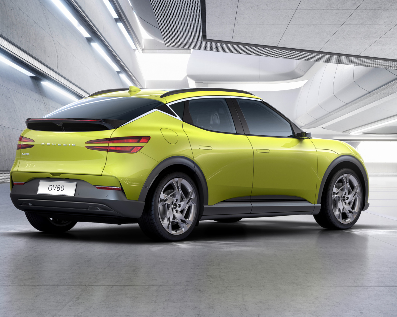 Автомобиль Genesis GV60,  2021 года вид сзади