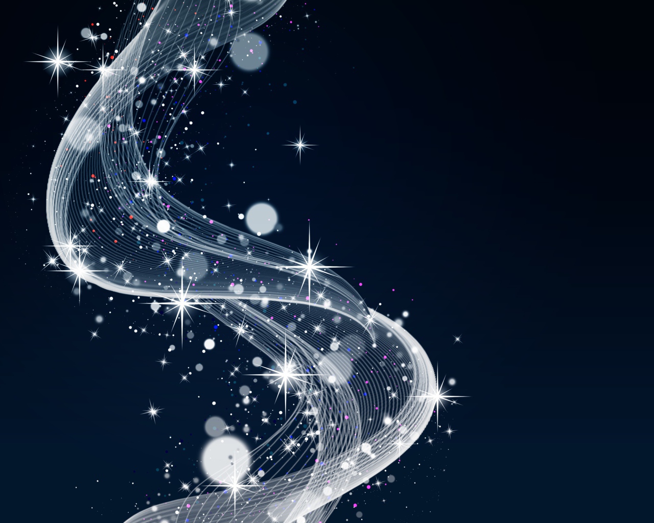 Красивая белая волна со звездами на синем фоне 