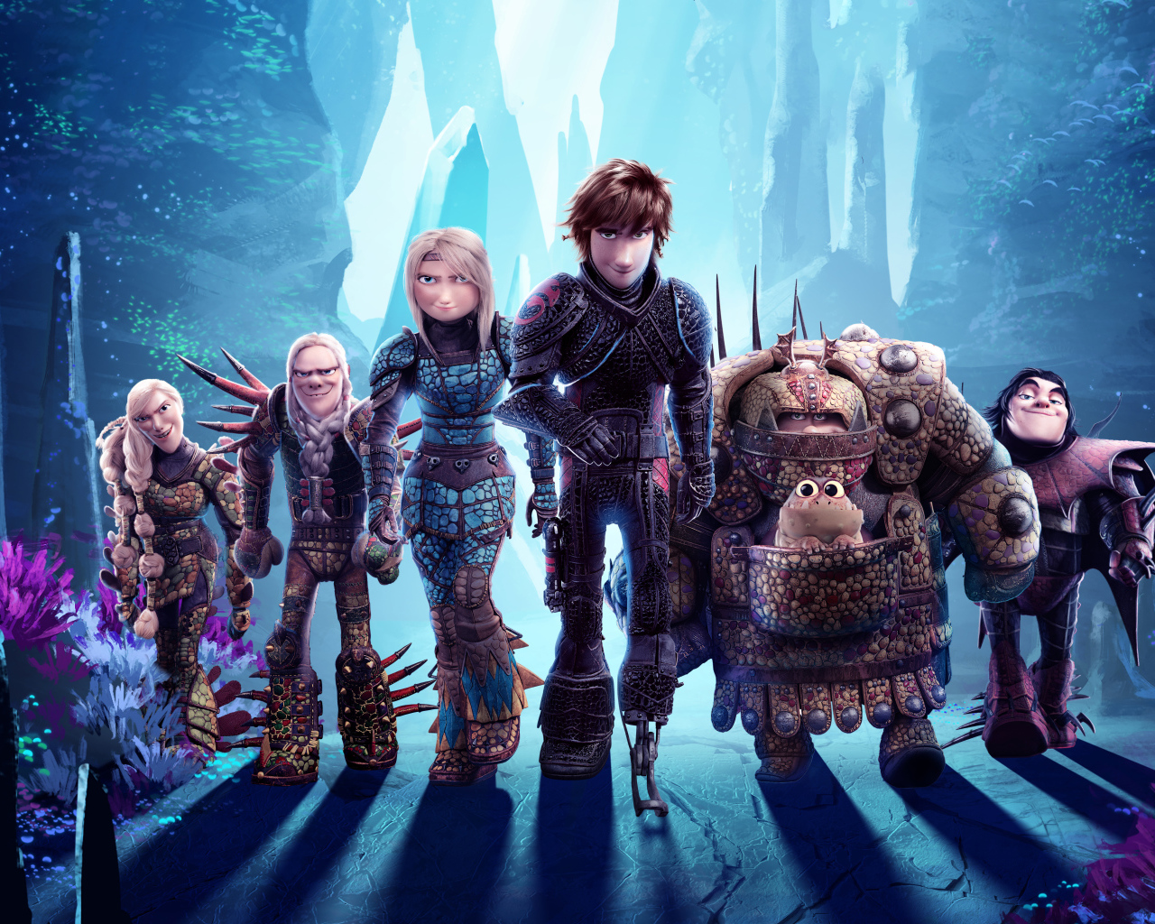 Красивый красочный постер мультфильма Как приручить дракона 3