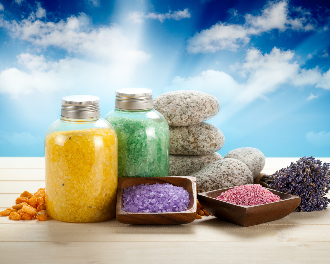 Ароматная морская соль и камни для SPA