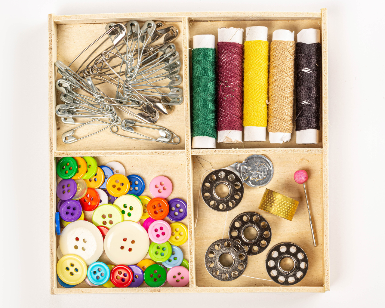 Набор для шитья на белом фоне