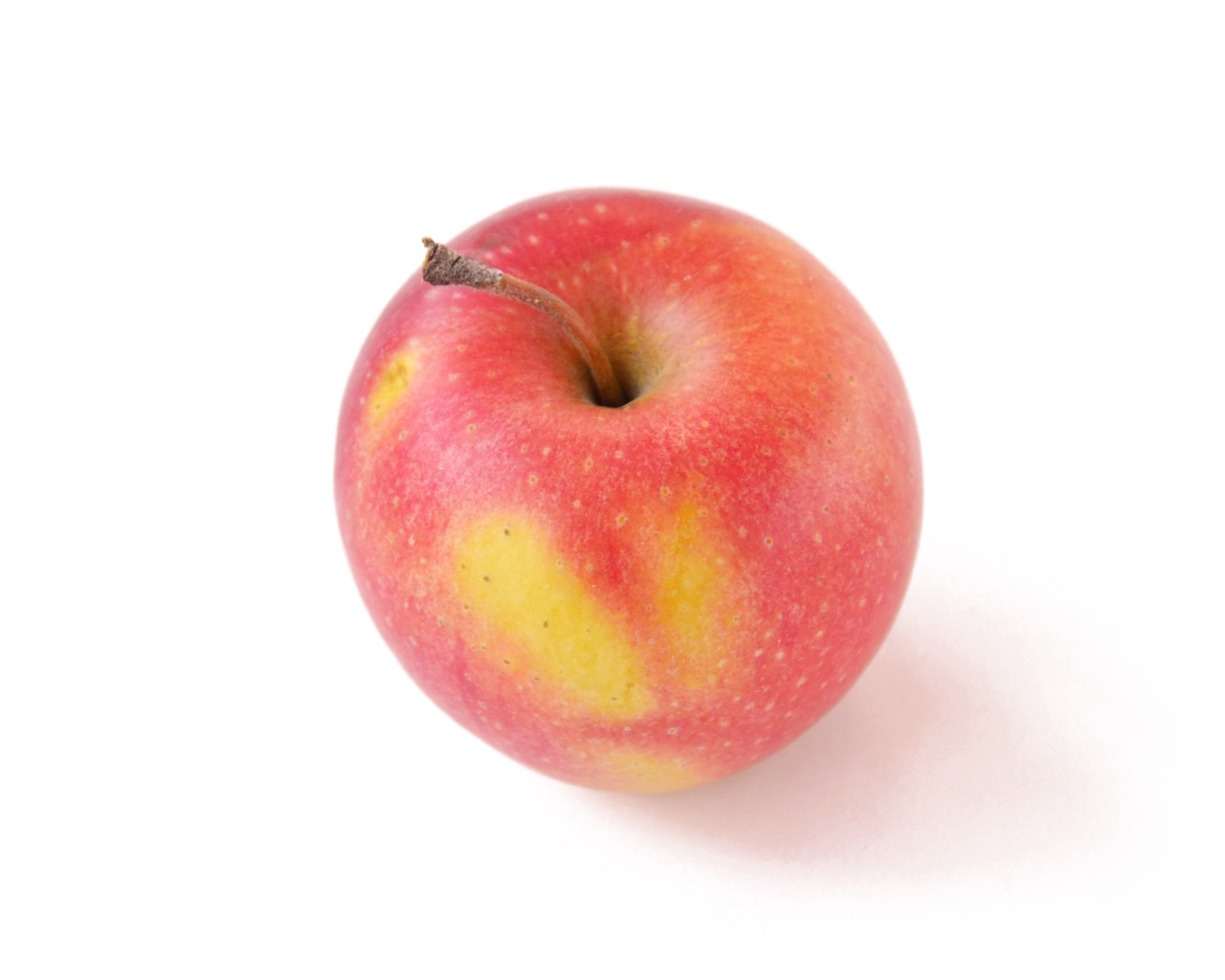 Большое красное яблоко на белом фоне 