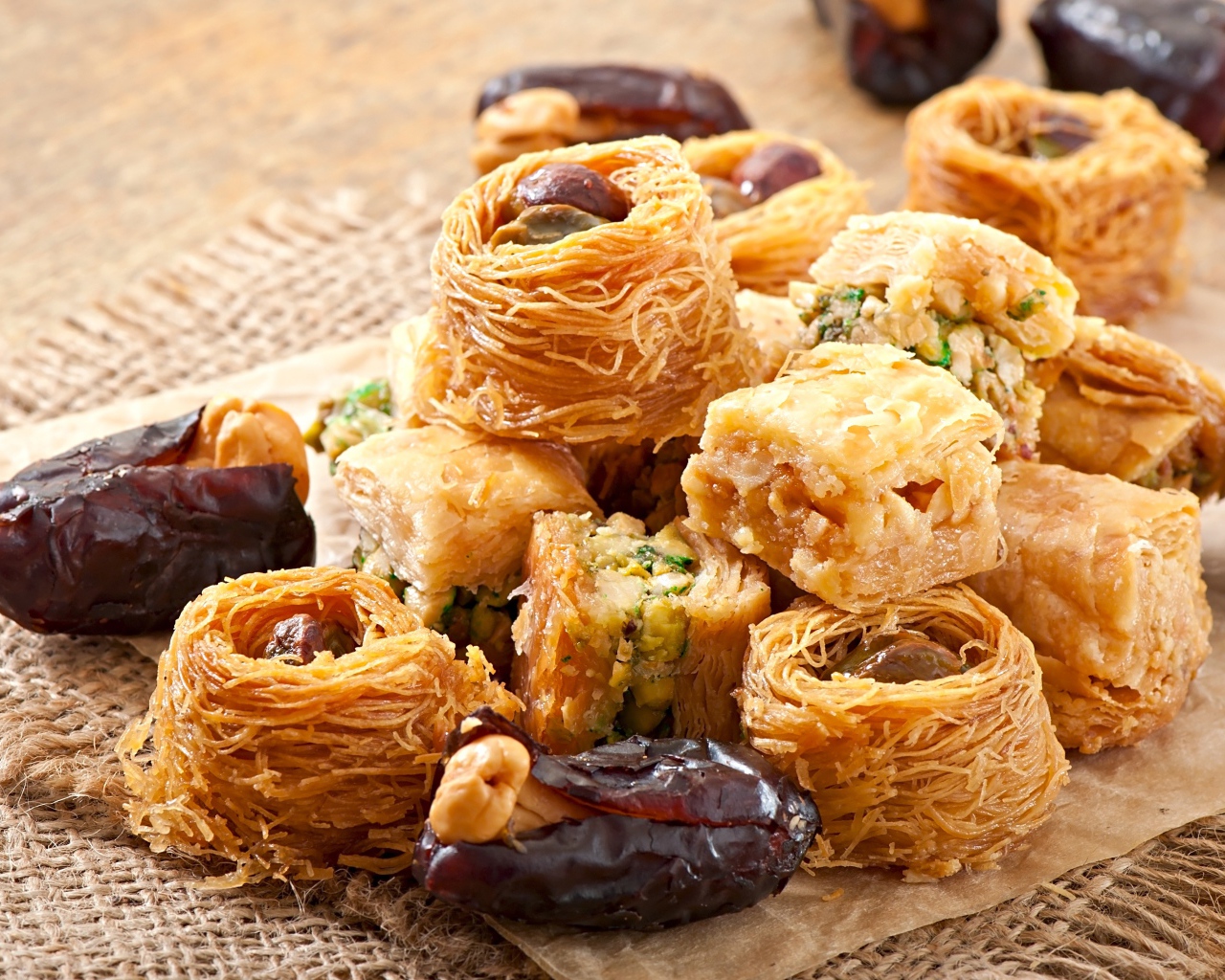 Восточная пахлава с финиками 