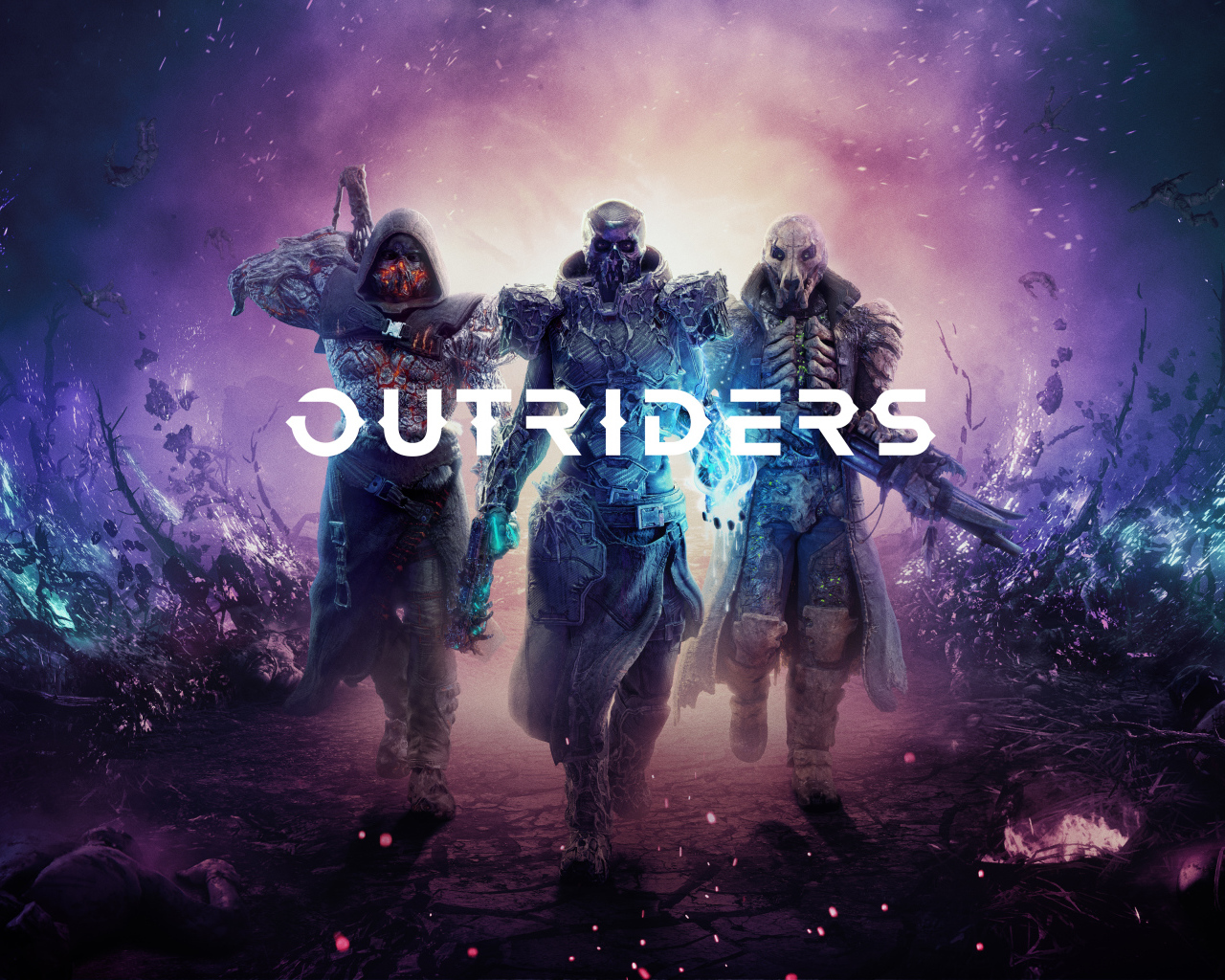 Постер игры в стиле лут-шутер  Outriders для PlayStation
