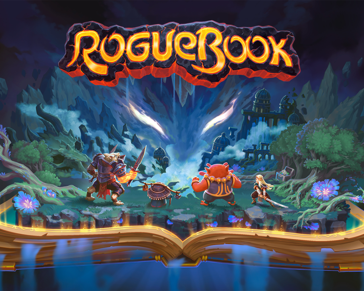Roguebook computer game logo poster, 2021