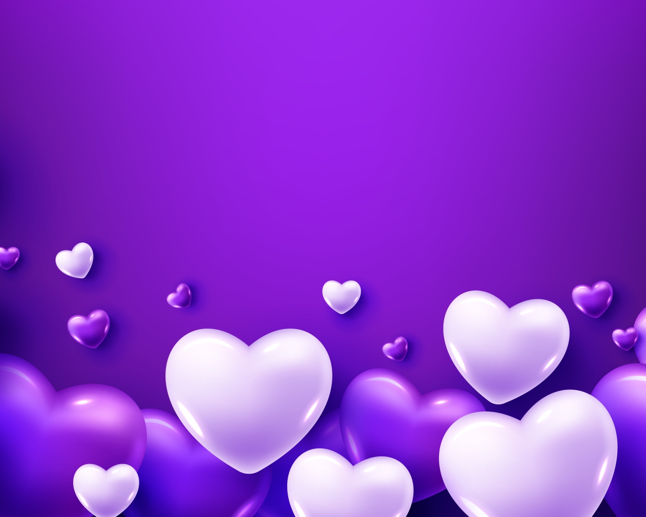 Белые сердечки на фиолетовом фоне