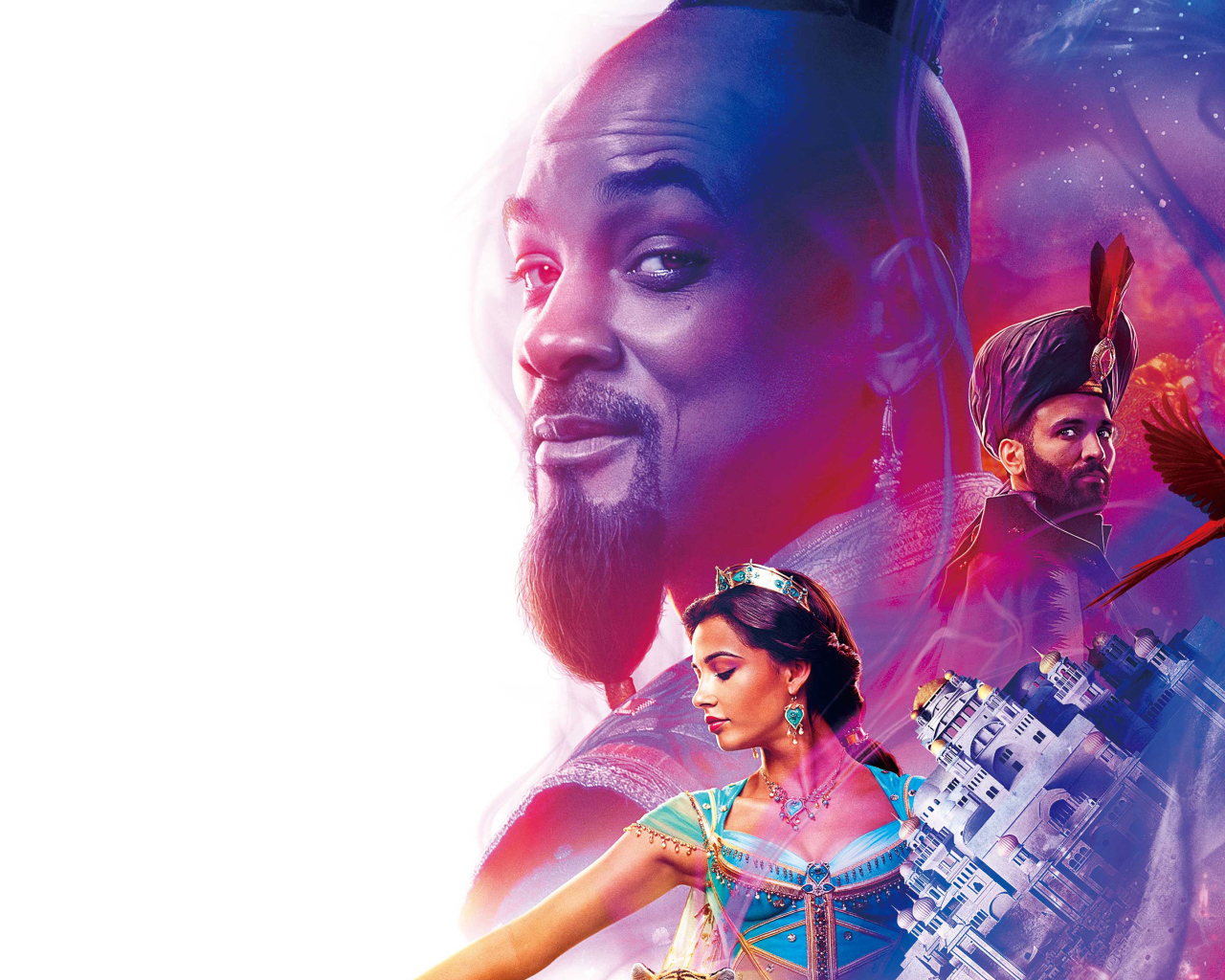 Постер фильма Алладин на белом фоне