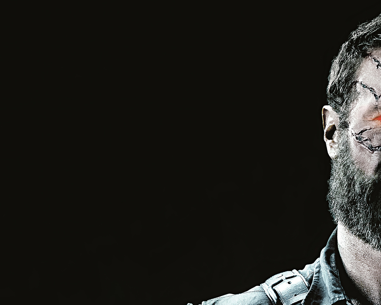 Кано персонаж фильма Мортал Комбат на черном фоне