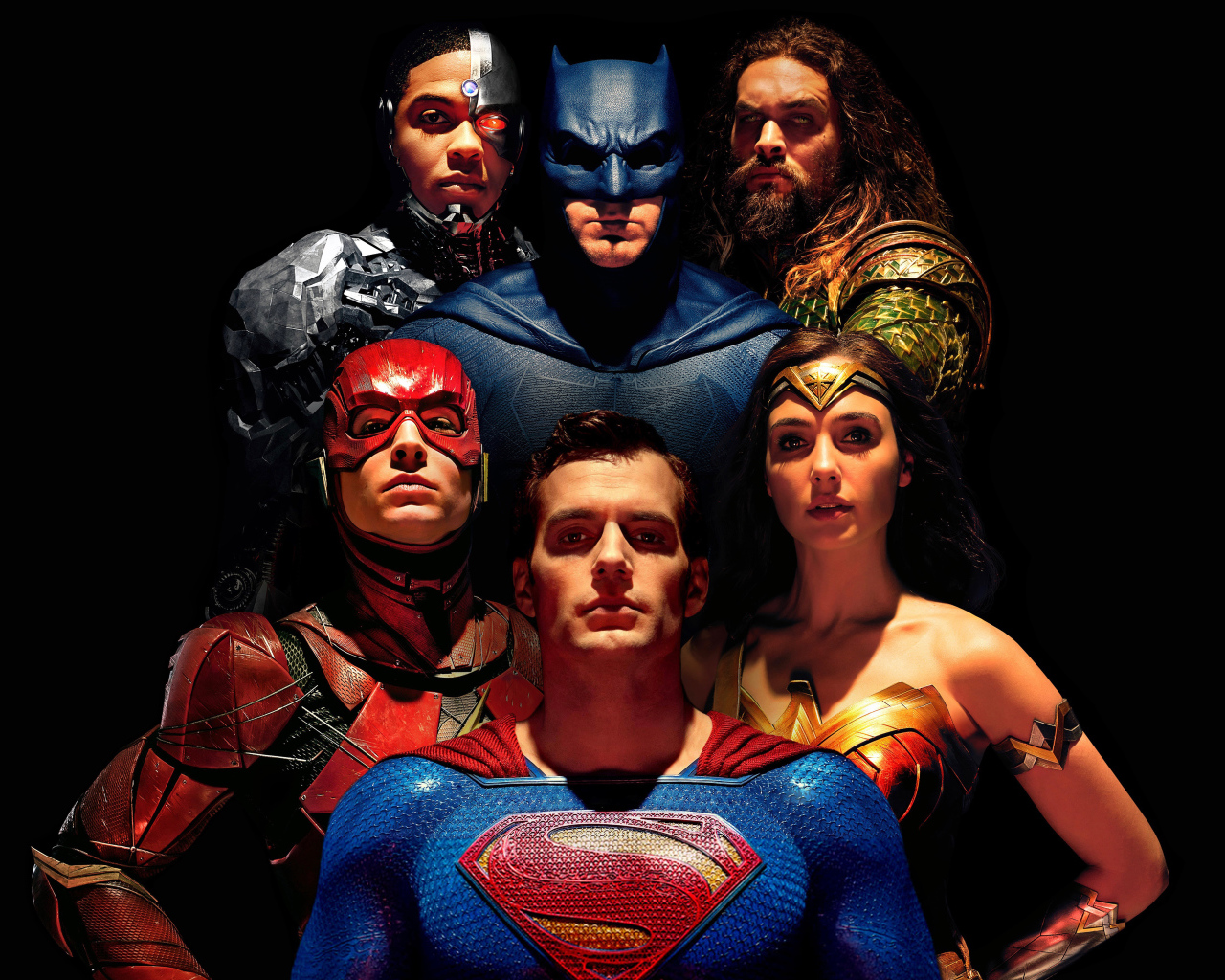 Супергерои на черном фоне фильм Лига справедливости Зака Снайдера