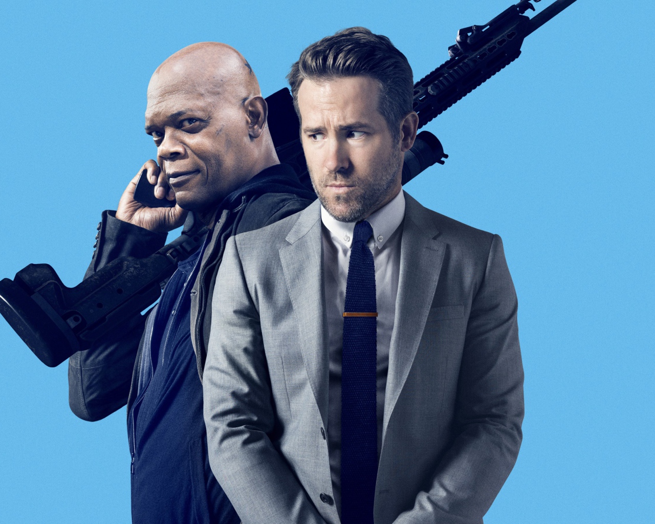 Главные герои фильма Телохранитель жены киллера, 2021