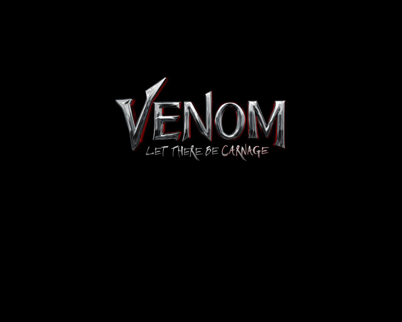 Логотип фильма Веном 2 на черном фоне