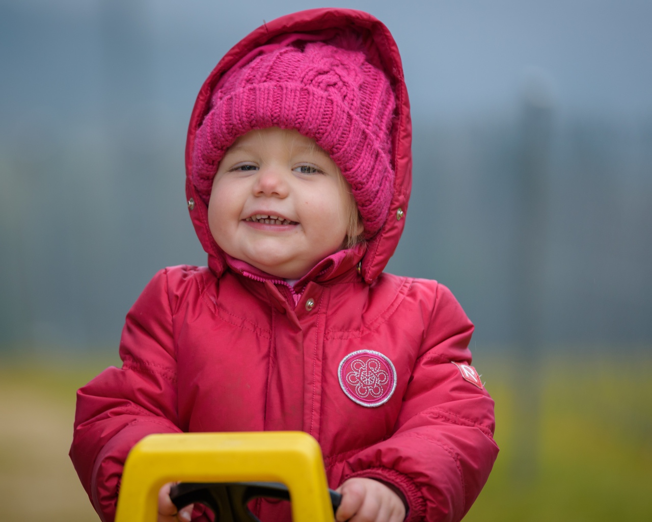Маленькая девочка в розовой курточке 