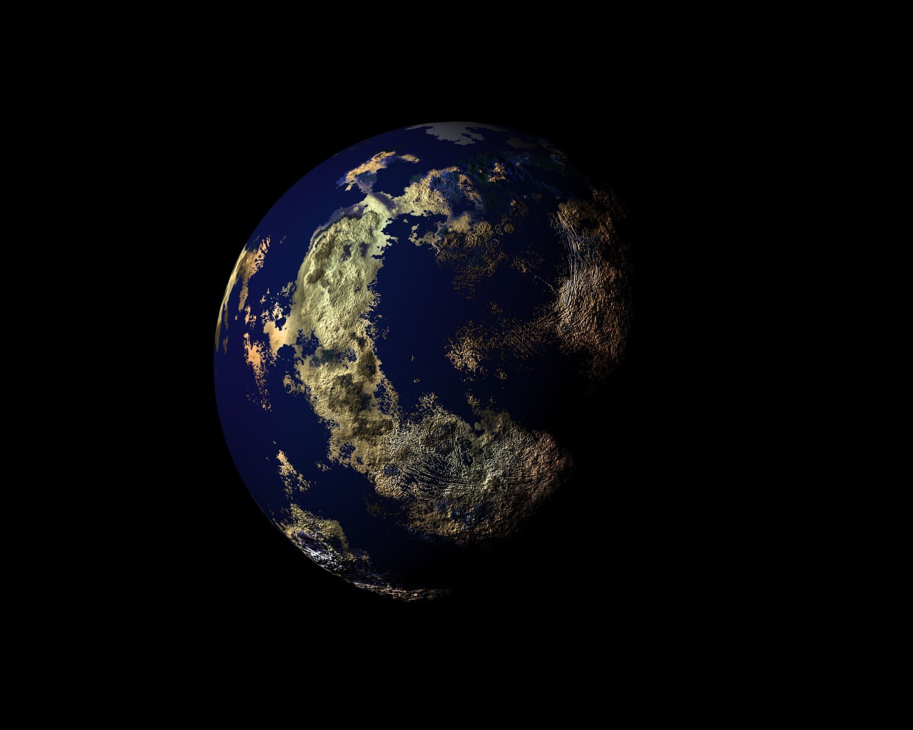 Большая планета Земля на черном фоне