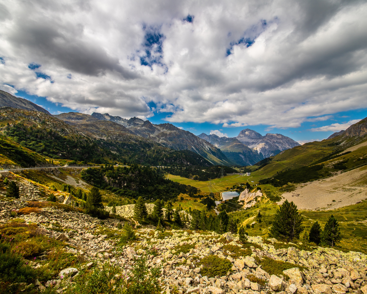 Перевал Альбула, Альпы. Швейцария