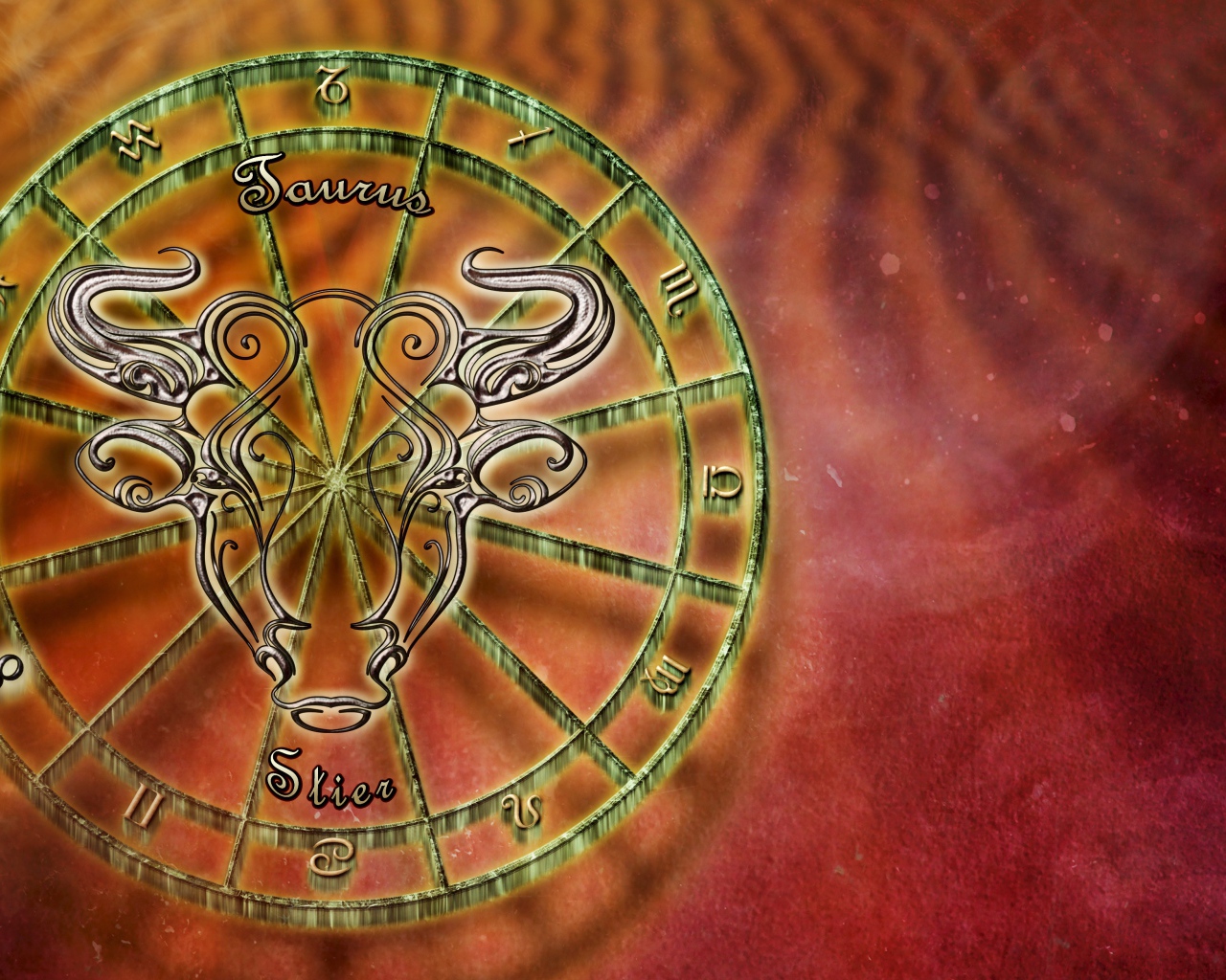 Зодиакальный знак телец на оранжевом фоне