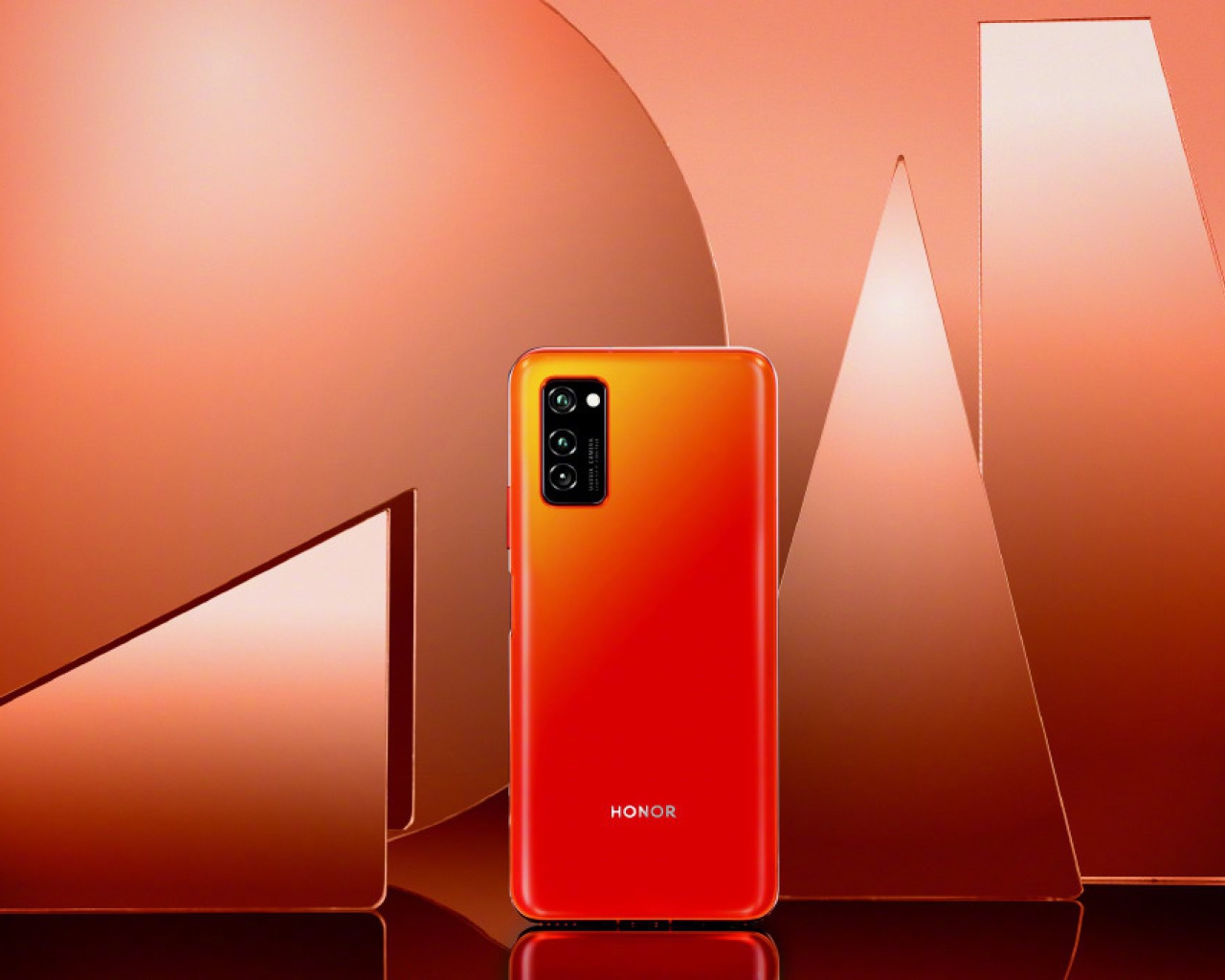 Оранжевый смартфон Honor v40