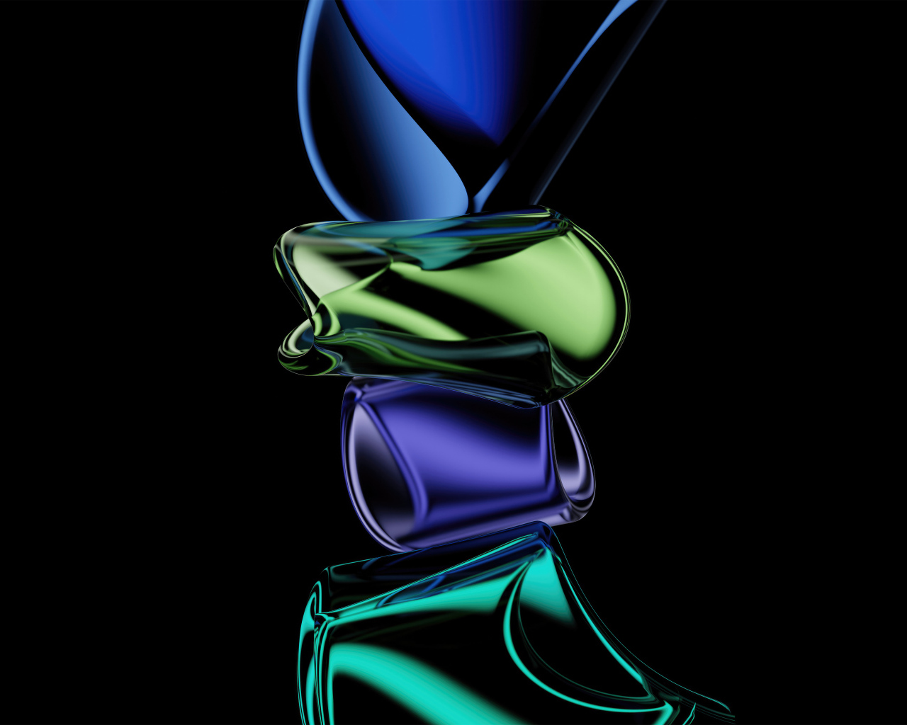 Абстрактное разноцветное стекло на черном фоне