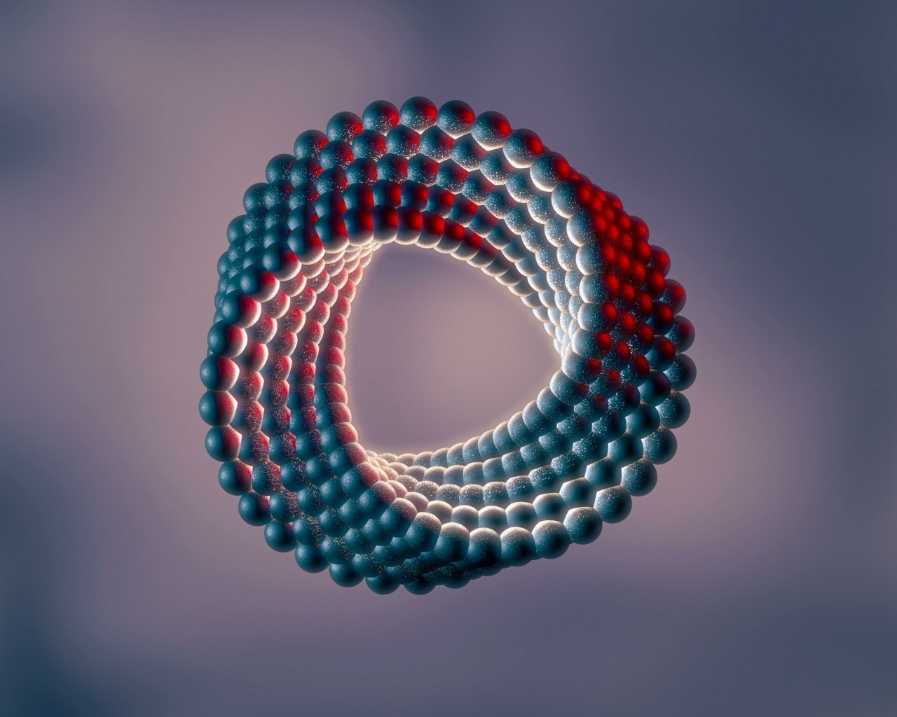 Абстрактная спираль из металлических шаров