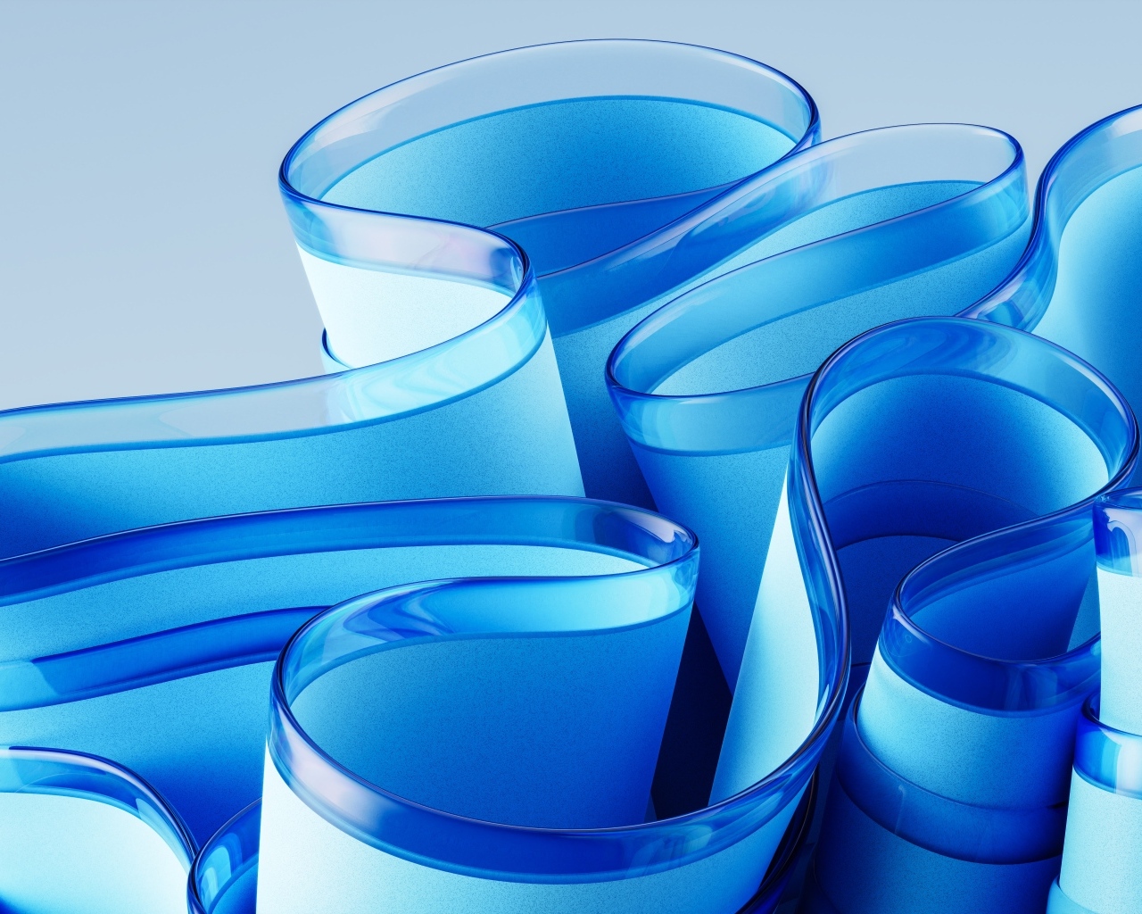 Абстрактный волнистый голубой узор на сером фоне