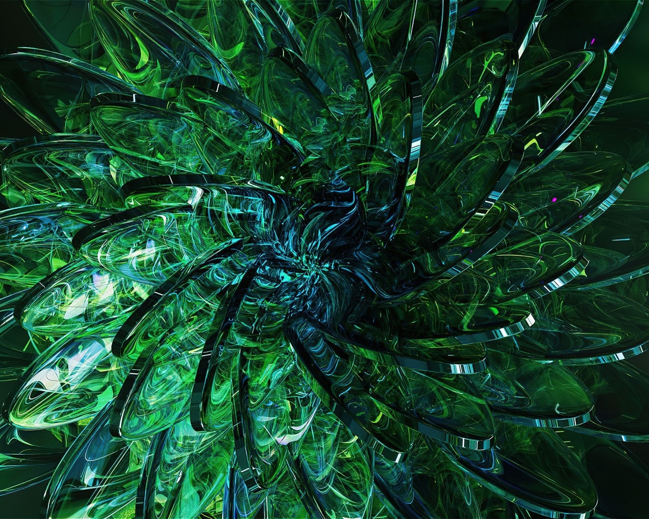 Красивый абстрактный зеленый цветок