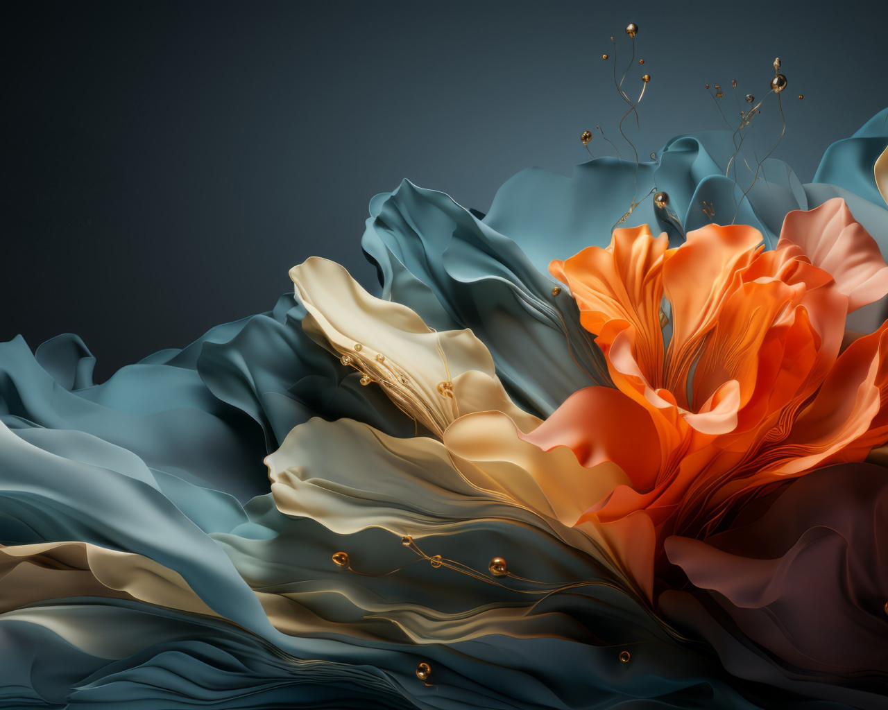 Красивый волнистый абстрактный цветок