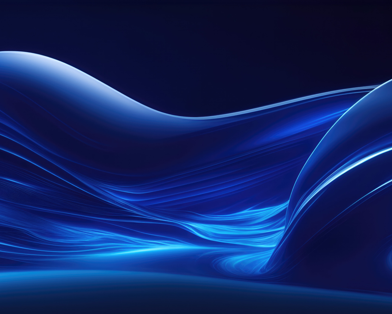 Голубые абстрактные волны на темном фоне