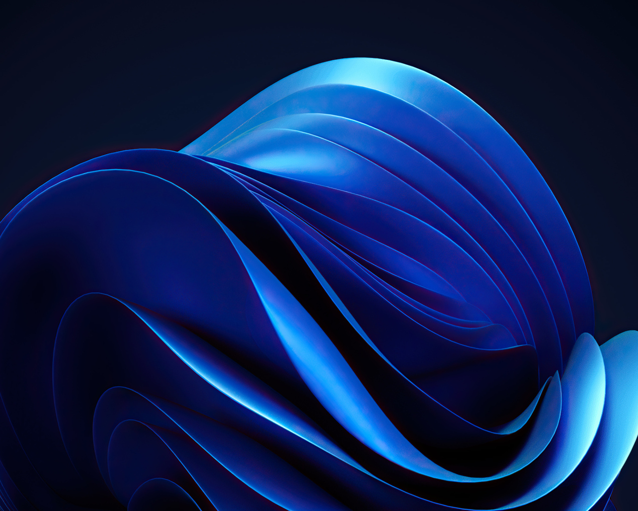 Синие абстрактные волны на черном фоне